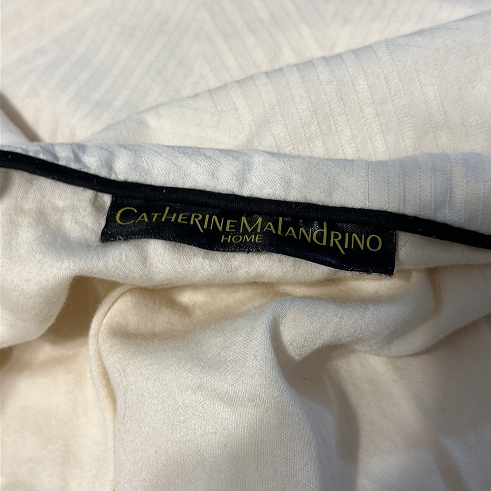 Catherine Malandrino Optic Cream / Black Queen Duvet Cover / Comforter / Blanket - Picture 6 of 8